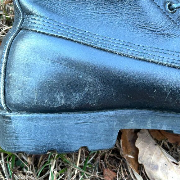 Vintage 1990s Ranger Firefighter Boots Size 10 W Black Leather Zipper Lace Up - Picture 9 of 16